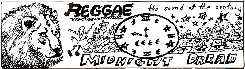 Reggae — the sound of the century — Midnight Dread, hand-drawn banner art by Deeling Gregory